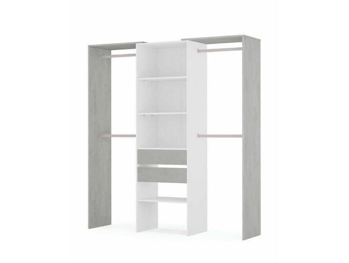 FORES HABITAT Kleiderschrank in Artik-Weiß / Beton Grau - 179x202x50 (BxHxT), grau von OTTO