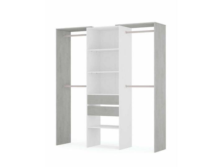 FORES HABITAT Kleiderschrank in Artik-Weiß / Beton Grau - 179x202x50 (BxHxT), grau von OTTO