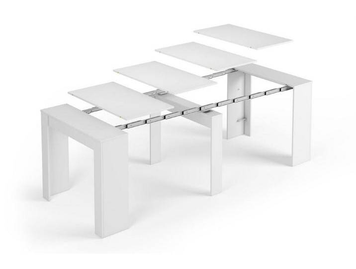 FORES HABITAT Kulissentisch ausziehbar in weiß glänzend - 90(237)x78x51 (BxHxT) von OTTO