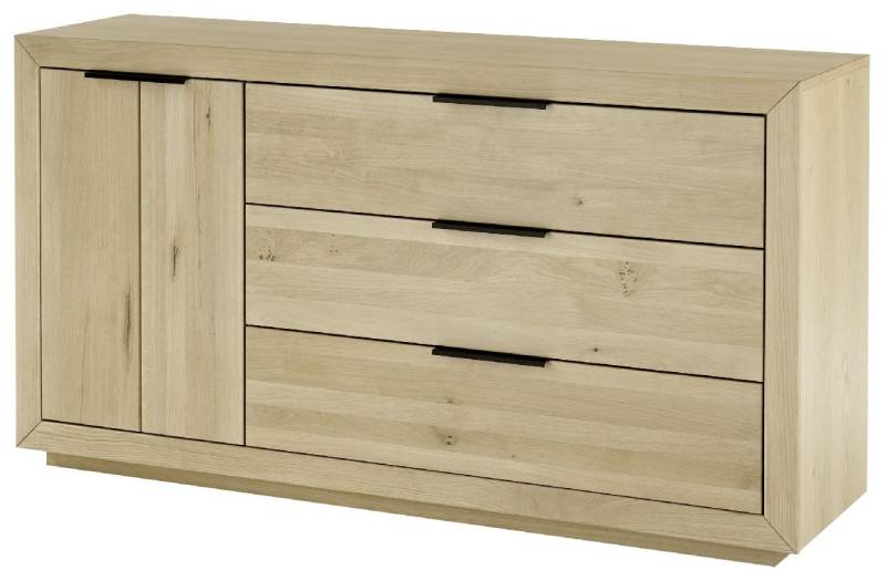 FURNARO Sideboard, Wildeiche teilmassiv bianco geölt komplett montiert 160x85x42 cm von FURNARO