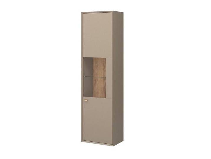 FURNARO Standvitrine Soft-Close Verstellbare Einlegeböden Made in Germany 210x55x35cm, grau von OTTO
