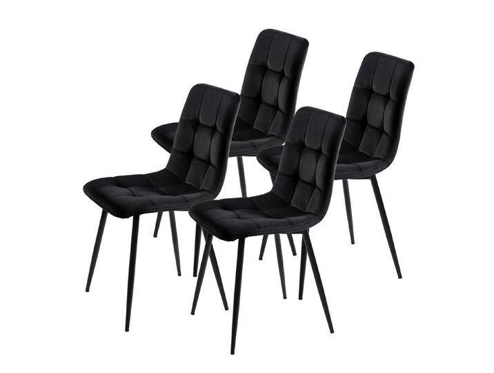 FUROKOY Esszimmerstuhl 4er Set Esszimmerstuhl Küchenstuhl Polsterstuhl (4 St), Design Stuhl mit Rückenlehne,mit Sitzfläche Samt,Gestell aus Metall, schwarz von OTTO