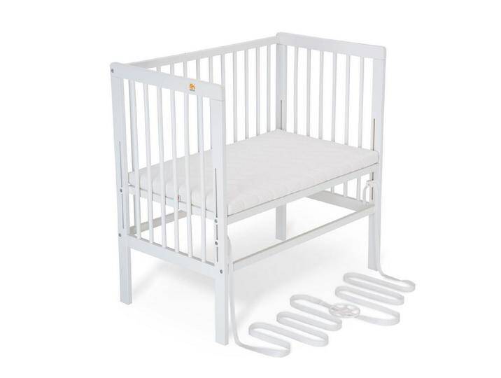 FabiMax Beistellbett Babybett Boxspring weiß lackiert, 90 x 55 cm Liegefläche, aus Buchenholz, Stufenlos höhenverstellbar 40-73 cm, Holz-Lattenrost von OTTO