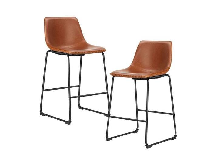 Fanttik Barhocker Armlose Barhocker aus Kunstleder mit Metallbeinen und Fußstütze (2-teiliges Set, 2er-Pack) von OTTO