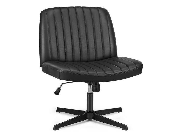 Fanttik Bürostuhl Ohne Armlehne Schneidersitz Stuhl, Drehstuhl höhenverstellbar, Schreibtischstuhl mit Mittlerer Rückenlehne, Schminkstuhl, schwarz von OTTO