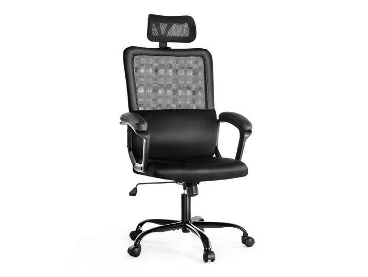 Fanttik Bürostuhl Schreibtischstuhl Ergonomisch mit Armlehnen Kopfstütze Lendenstütze (Drehstuhl mit Drehbare, höhenverstellbare Kopfstütze, geräuscharmen Rollen, 1 St), Verstellbarer Rückenlehnen von OTTO
