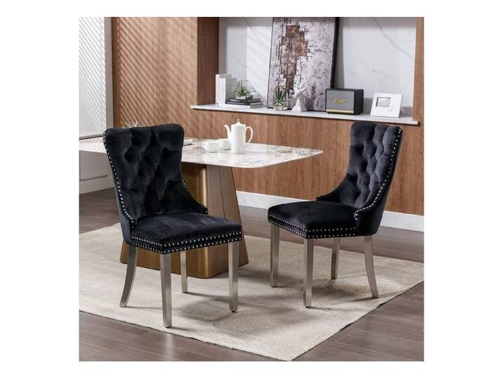 Fanttik Esszimmerstuhl Esszimmerstühle 2er Set, Küchenstühle 2er Set, (Tufted Hoher Rücken Esstisch Stühle), Samt Weich Gepolstert Essstuhl,Nieten Dekoration, Belastbarkeit 130kg von OTTO