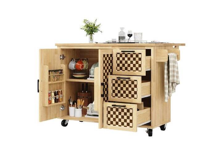 Fanttik Küchenzeile Küchenschrank Servierwagen Küchenwagen Speisewagen Regal, (Set), mit E-Geräten, Breite 130cm von OTTO