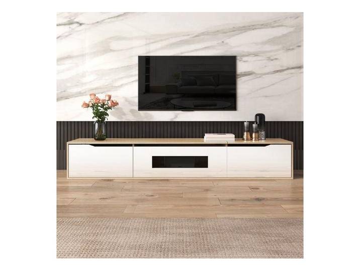 Fanttik Lowboard Hochglanz-TV-Schrank,stehend und hängend TV Möbel 180*30*35cm, Fernseher schrank mit farbwechselndem LED-Licht, griffloses TV-Board von OTTO