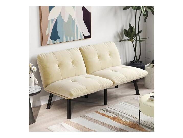 Fanttik Schlafsofa 2-Sitzer Doppelsofa klappbares Sofabett Futon-Couch mit Schlaffunktion, Verstellbare Rückenlehne und Armstützen für individuellen Sitzkomfort, platzsparendes Gästebett für Schlafzimmer, Wohnzimmer von OTTO
