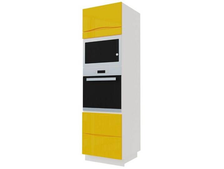 Feldmann-Wohnen Backofenumbauschrank Napoli (Napoli, 1-St) 60cm Front- & Korpusfarbe wählbar grifflos 1-türig 2 Schubladen, gelb von OTTO