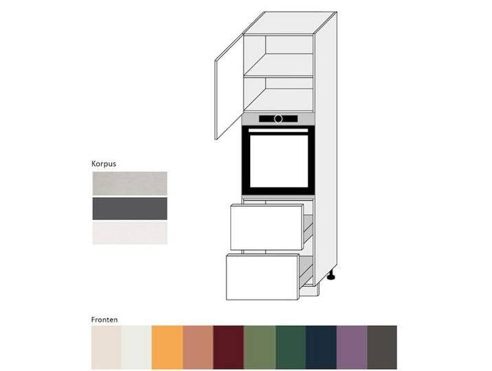 Feldmann-Wohnen Backofenumbauschrank Tivoli (Tivoli, 1-St) 60cm Front- & Korpsufarbe wählbar 1-türig 2 Schubladen (Teilauszug), grün von OTTO