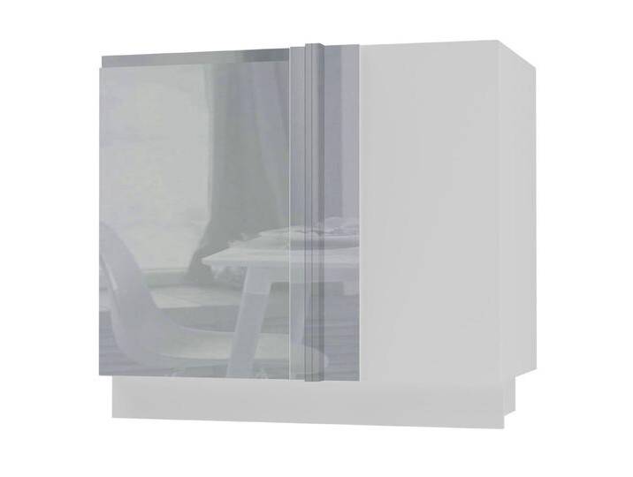 Feldmann-Wohnen Eckschrank Avellino (D13U, 1-türiger Eckverbindungsunterschrank mit 1 Einlegeboden, 1-St., moderne Optik, Acrylfronten, Griffmulden) 90x50x82cm grifflos weiß - grau Acryl Hochglanz (AV-D13U) von OTTO