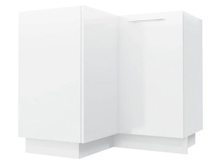 Feldmann-Wohnen Eckschrank Essen (Essen, 1-St., Eckunterschrank) 90x90x82cm lava - weiß Hochglanz (ES-D12/90), grau, ohne Einlegeboden von OTTO