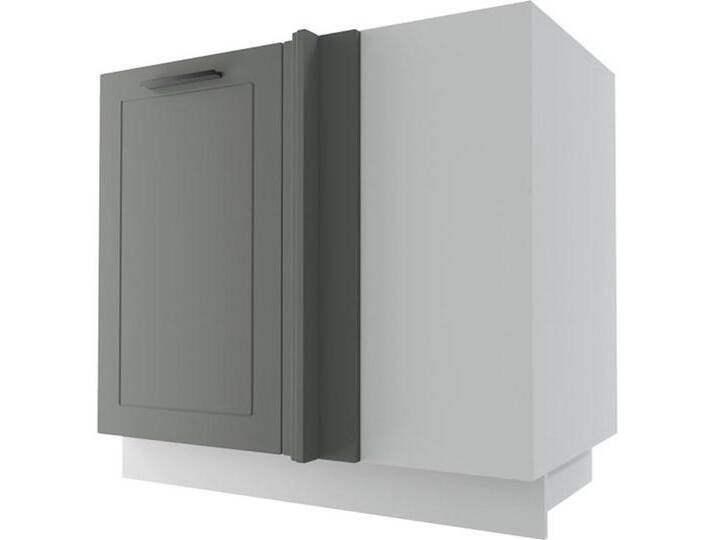 Feldmann-Wohnen Eckschrank Kvantum (Kvantum, 1-St) 90cm Front- und Korpusfarbe wählbar 1-türig, grau von OTTO