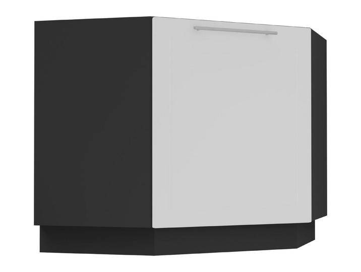 Feldmann-Wohnen Eckschrank Kvantum (Türscharniere mit Soft-Close-Funktion, 1-St., Fronten mit dekorativen Fräsungen und leicht abgerundeten Ecken) 90x50x82cm schwarz - weiß matt (Q-D12R/90) von OTTO