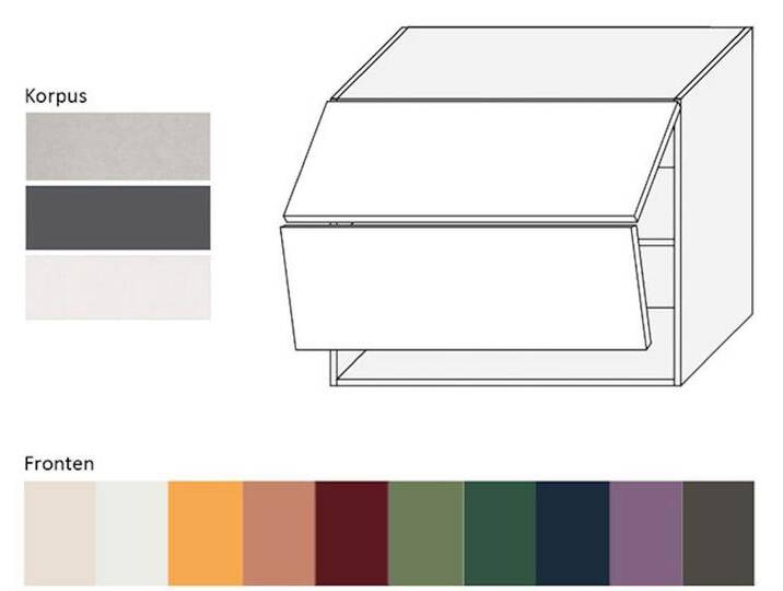 Feldmann-Wohnen Faltlifthängeschrank Tivoli (Tivoli, 1-St) 90cm Front- & Korpusfarbe wählbar 1-türig 2-teilige Hochfaltklapptür, lila rot von OTTO