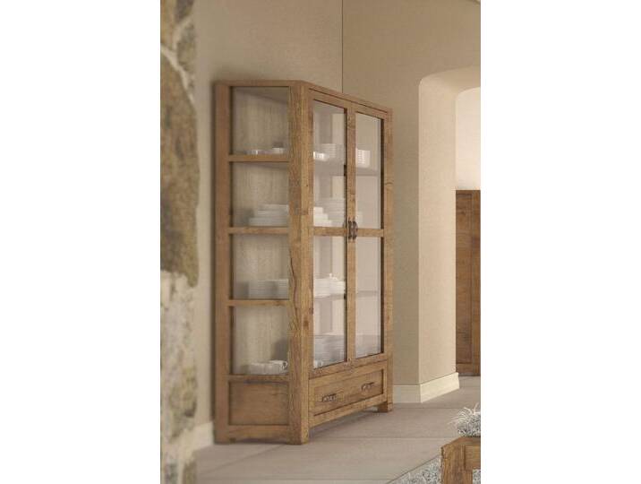 Feldmann-Wohnen Glasvitrine Nevada (2-St) 100cm Eiche Lefkas, braun von OTTO