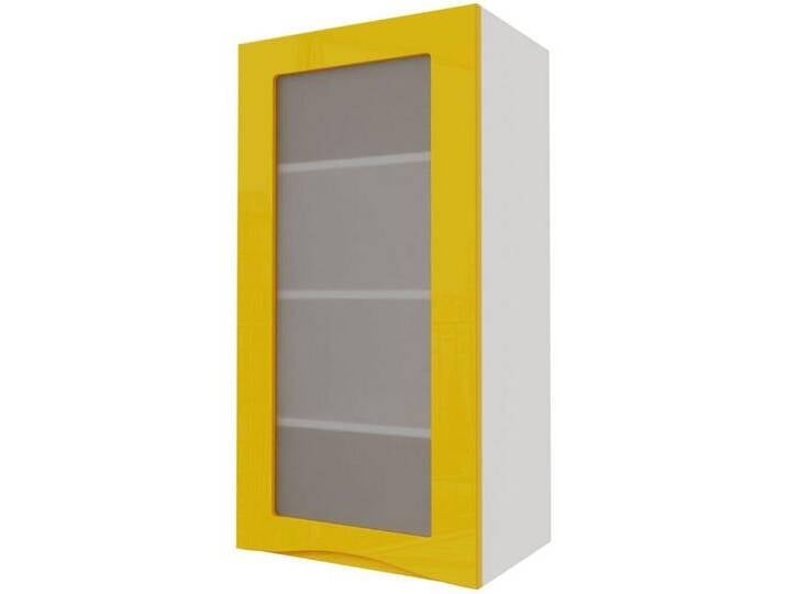 Feldmann-Wohnen Klapphängeschrank Napoli (Napoli, 1-St) 50cm Front-, Korpusfarbe & Ausführung wählbar grifflos 1-türig Glas, blau grau von OTTO