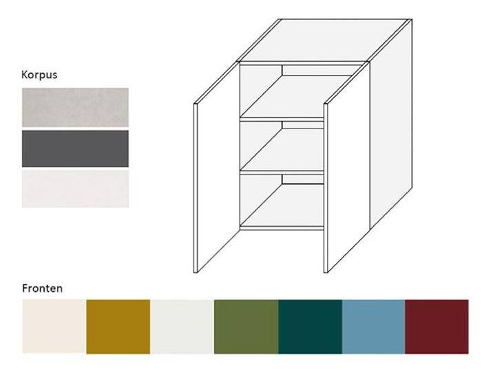 Feldmann-Wohnen Klapphängeschrank Rimini (2-türig, 2 Einlegeböden, 1-St., moderne Optik, MDF Kasetten-Fronten, Soft-Close) 60x32,5x72cm Farbe wählbar von OTTO