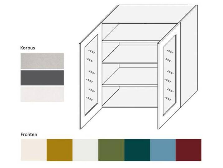 Feldmann-Wohnen Klapphängeschrank Rimini (2-türig (Glaseinsatz), 3 Einlegeböden, 1-St., moderne Optik, MDF Kasetten-Fronten, Soft-Close) 90x32 von OTTO