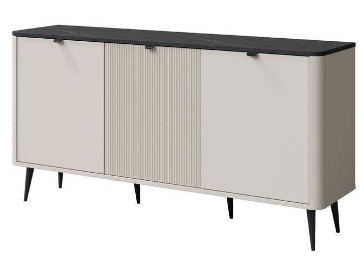 Feldmann-Wohnen Kommode Marly (3 Drehtüren, 3 Einlegeböden, 6 geschlossenen Fächern, 1 St., moderne Optik, abgerundeter Korpus, Zugengriffe aus Metall) von OTTO