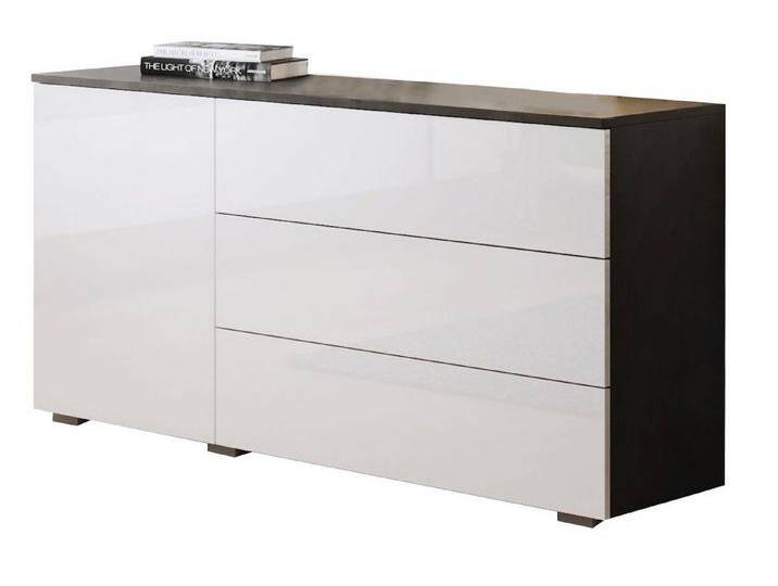 Feldmann-Wohnen Kommode Parma (1 St), 110x39x68cm 1-türig matera / weiß Hochglanz von OTTO