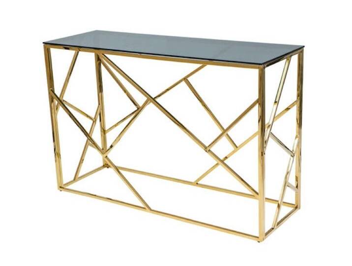 Feldmann-Wohnen Konsolentisch Escada C (1-St), 120x40x78cm Gold Rauchglas, goldfarben von OTTO