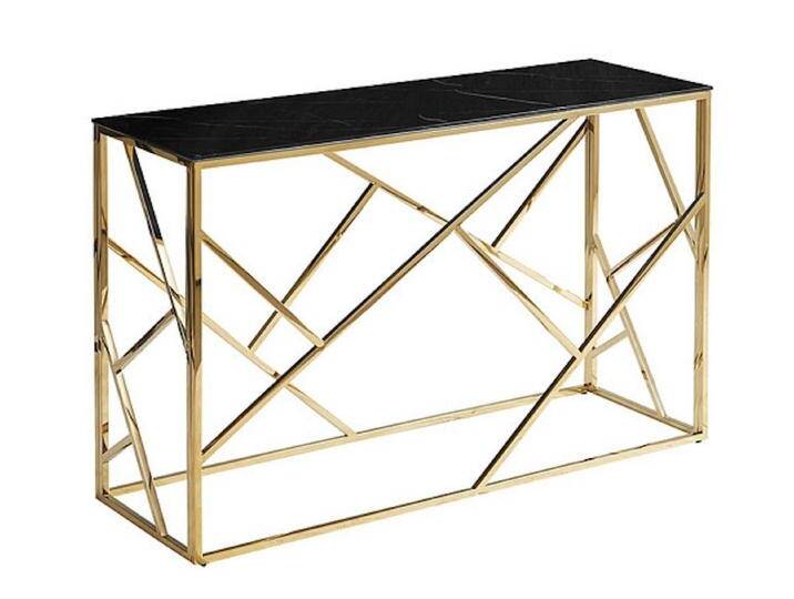 Feldmann-Wohnen Konsolentisch Escada C (1-St), 120x40x78cm Marmor schwarz Gold, goldfarben von OTTO