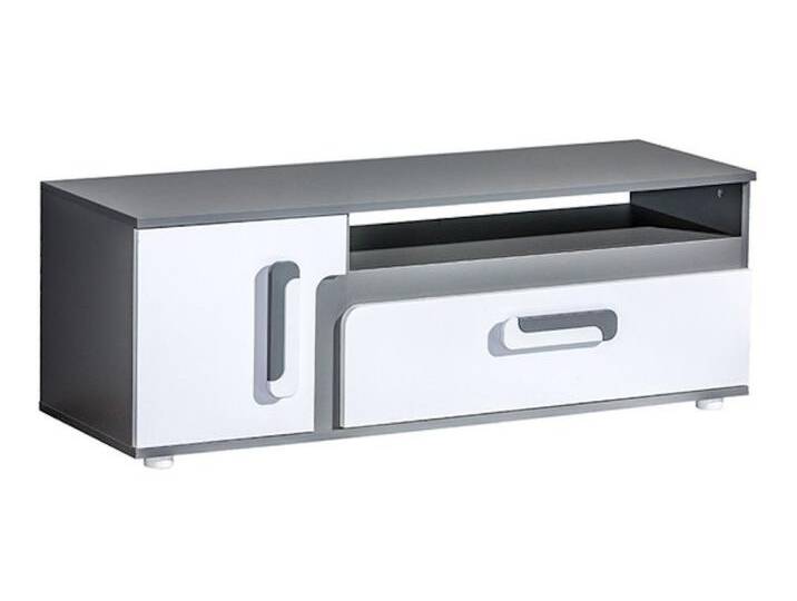 Feldmann-Wohnen Lowboard Apetito (mit 2 Türen, davon 1 Klapptür, 1 offenes Fach, 1 St), 120cm Korpusfarbe und Griffe wählbar Front weiß mit 2 Türen von OTTO