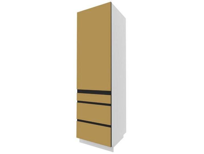 Feldmann-Wohnen Vorratsschrank Bonn (1-St) 60cm Front- & Korpusfarbe wählbar 1-türig 3 Schubladen (Vollauszug), grau von OTTO