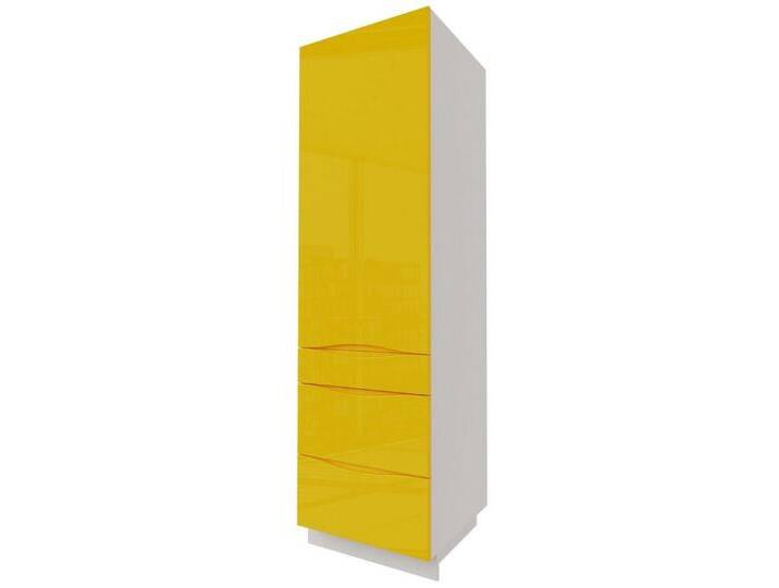 Feldmann-Wohnen Vorratsschrank Napoli (Hochglanz lackiert, Soft-Close-Funktion, 1-türig, 3 Schubladen, 1-St., Spanplatte mit pflegeleichter Kunststoffoberfläche, MDF) 60cm Front-, Korpusfarbe & Ausführung wählbar grifflos (Vollauszug) von OTTO