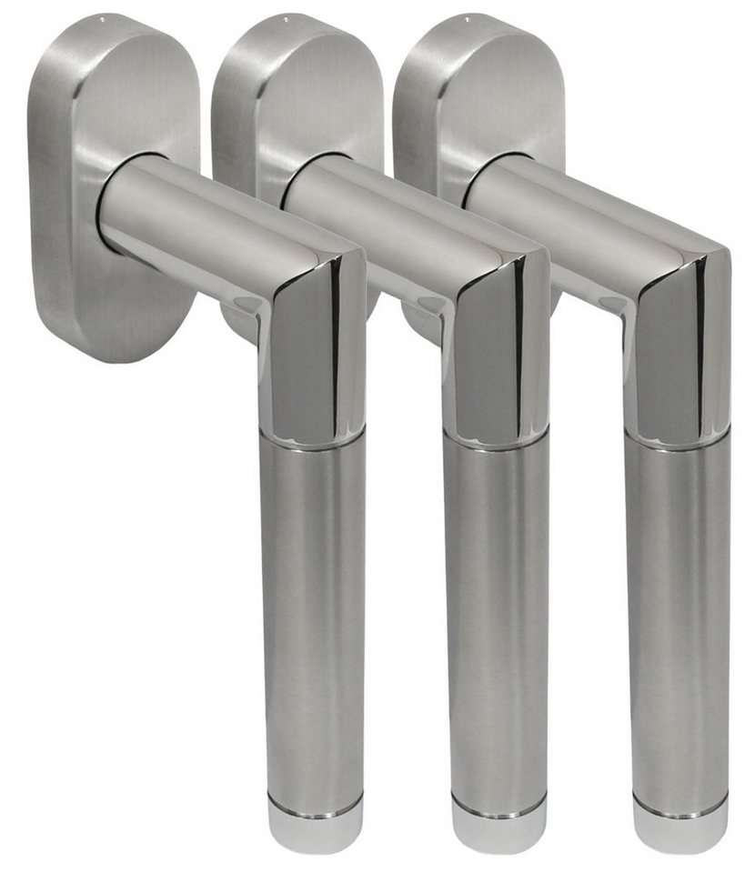 Fenstergriff Edelstahl Fenstergriff Set 3 Stück FG Hit II Bicolor L-Form V2A, L: 13.5 cm, (3-tlg), Vierkant für 35 mm und 40 mm geeignet von OTTO