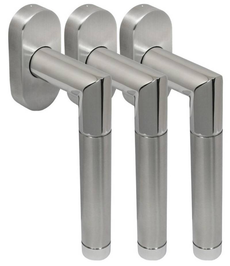 Fenstergriff Edelstahl Fenstergriff Set 3 Stück FG Hit II Bicolor L-Form V2A, L: 13.5 cm, (3-tlg), Vierkant für 35 mm und 40 mm geeignet von OTTO