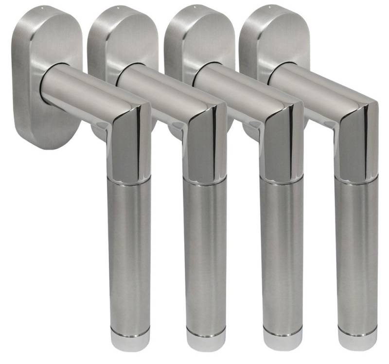 Fenstergriff Edelstahl Fenstergriff Set 4 Stück FG Hit II Bicolor L-Form V2A, L: 13.5 cm, (4-tlg), Vierkant für 35 mm und 40 mm geeignet von OTTO