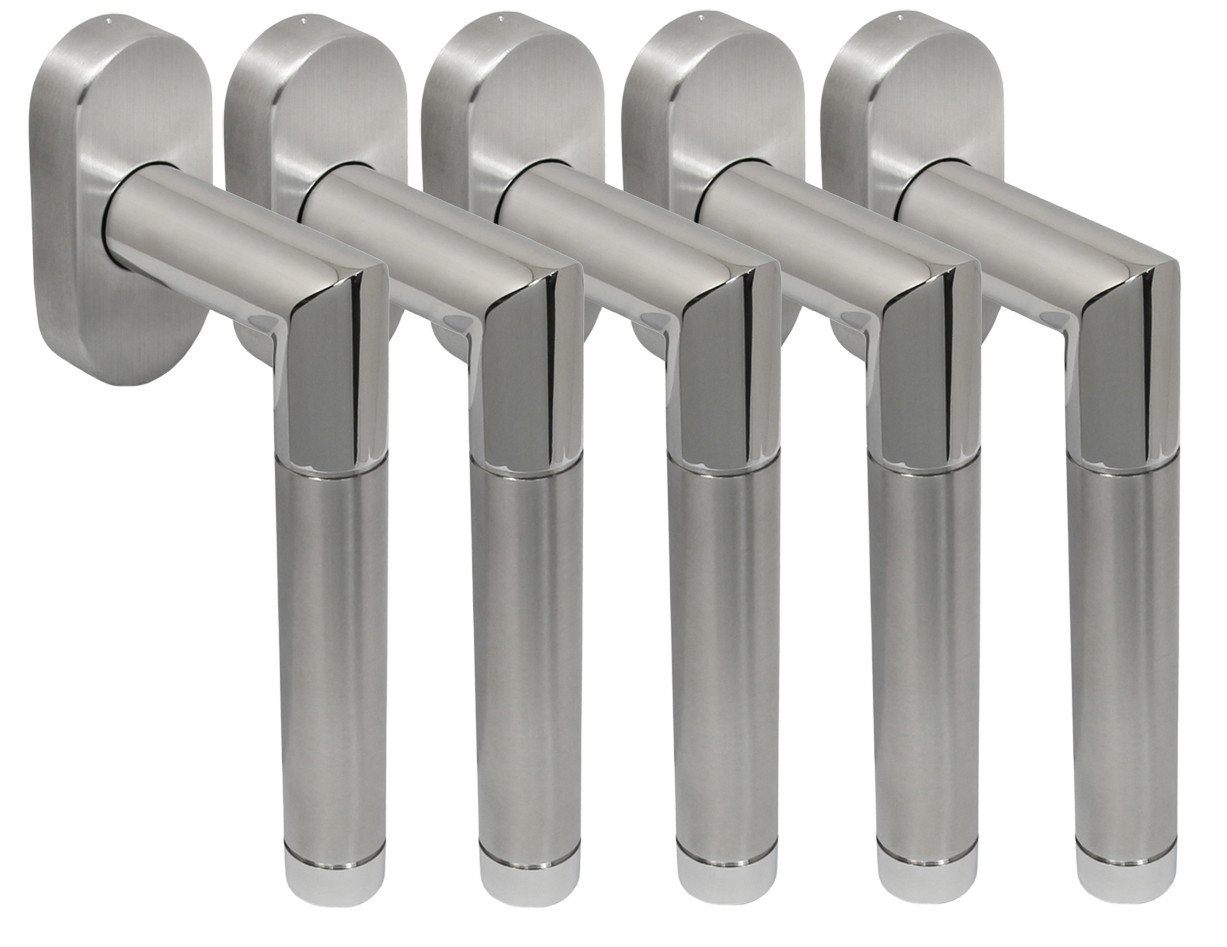 Fenstergriff Edelstahl Fenstergriff Set 5 Stück FG Hit II Bicolor L-Form V2A, L: 13.5 cm, (5-tlg), Vierkant für 35 mm und 40 mm geeignet von OTTO
