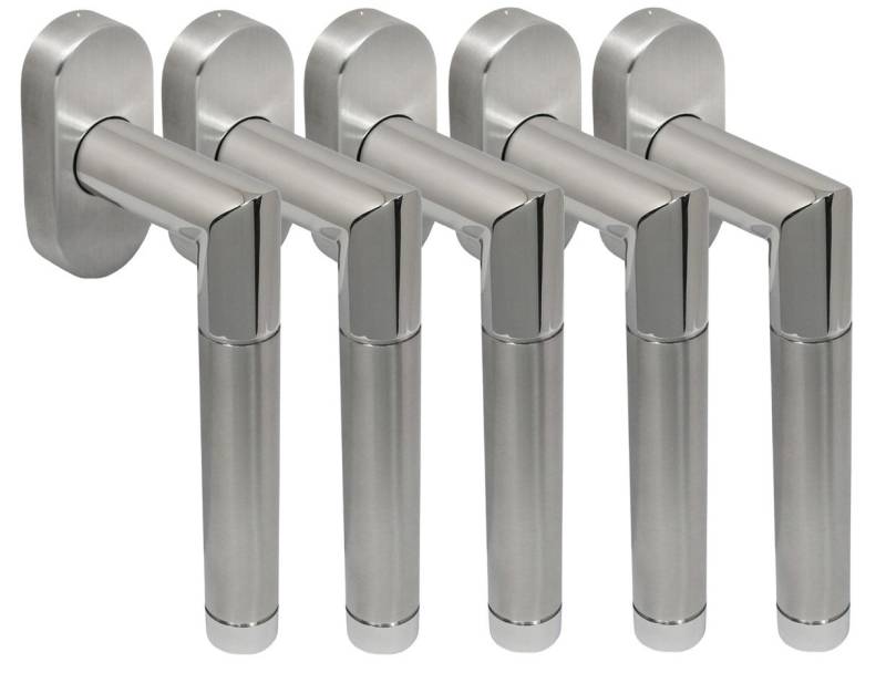 Fenstergriff Edelstahl Fenstergriff Set 5 Stück FG Hit II Bicolor L-Form V2A, L: 13.5 cm, (5-tlg), Vierkant für 35 mm und 40 mm geeignet von OTTO