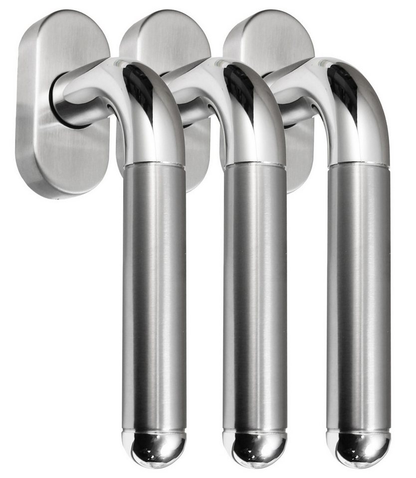 Fenstergriff Edelstahl Fenstergriff Sets 3 x FG Star II Bicolor L-Form V2A, L: 13.5 cm, (3-tlg), Vierkant für 35 mm und 40 mm geeignet von OTTO