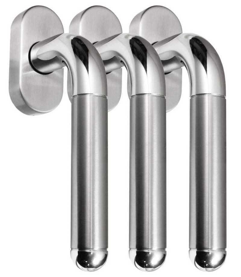 Fenstergriff Edelstahl Fenstergriff Sets 3 x FG Star II Bicolor L-Form V2A, L: 13.5 cm, (3-tlg), Vierkant für 35 mm und 40 mm geeignet von OTTO
