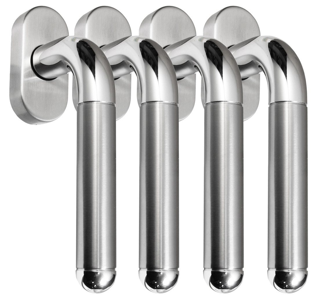 Fenstergriff Edelstahl Fenstergriff Sets 4 x FG Star II Bicolor L-Form V2A, L: 13.5 cm, (4-tlg), Vierkant für 35 mm und 40 mm geeignet von OTTO