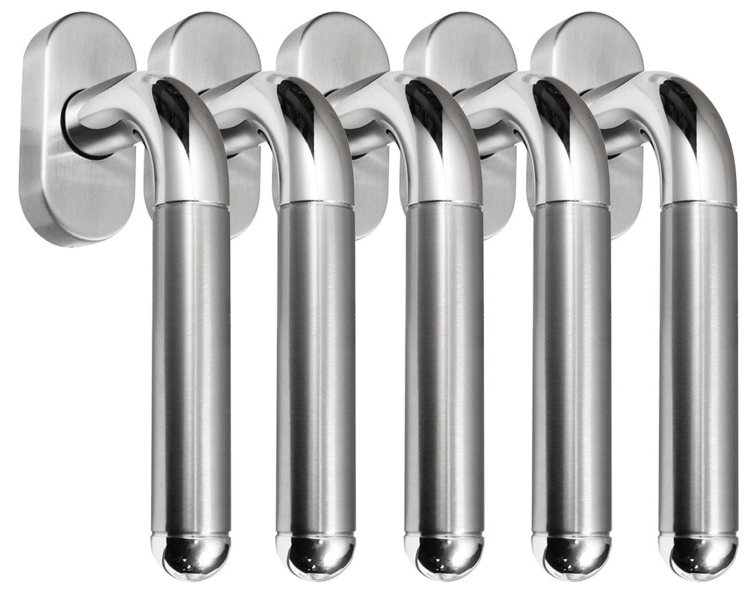 Fenstergriff Edelstahl Fenstergriff Sets 5 x FG Star II Bicolor L-Form V2A, L: 13.5 cm, (5-tlg), Vierkant für 35 mm und 40 mm geeignet von OTTO