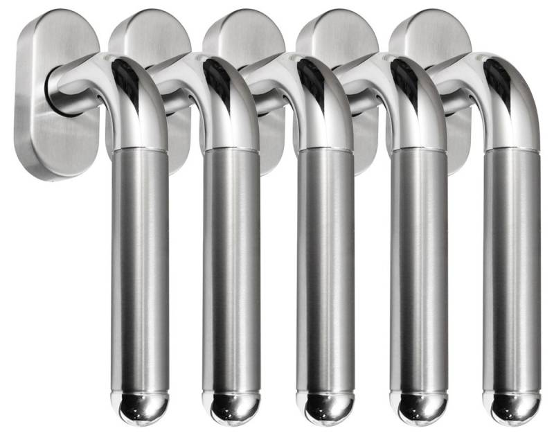 Fenstergriff Edelstahl Fenstergriff Sets 5 x FG Star II Bicolor L-Form V2A, L: 13.5 cm, (5-tlg), Vierkant für 35 mm und 40 mm geeignet von OTTO