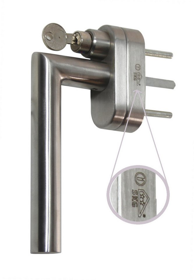 Fenstergriff Fenstergriff FG 13 Edelstahl Stiftlänge 35 mm Abschliessbar SKG2, L: 13 cm, Schutzklasse SKG 2 von OTTO
