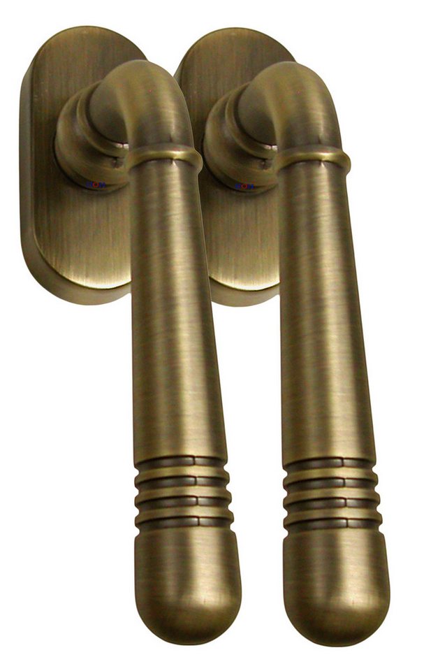 Fenstergriff Fenstergriff Set 2 x FG Helena 1684 Messing brüniert Fensterbeschlag, 2 x FG Helena Brüniert, L: 12.4 cm, 45 Grad Rasterung von OTTO