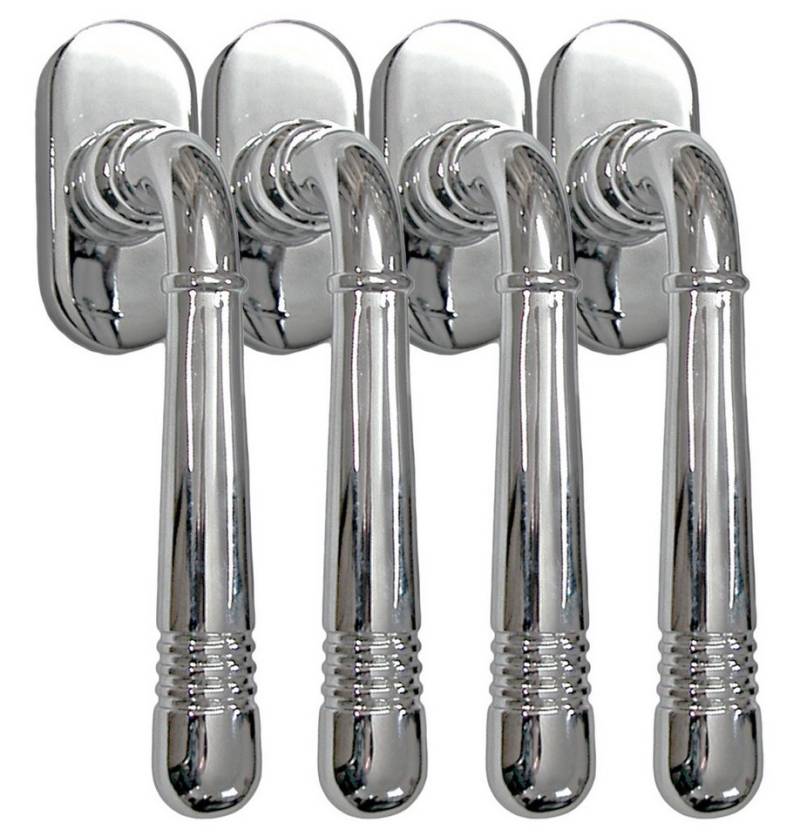 Fenstergriff Fenstergriff Set 4 x FG Helena 1673 Chrom Rasterolive Fensterbeschlag, 4 x FG Helena 1673 Chrom, L: 12.4 cm, 45 Grad Rasterung von OTTO