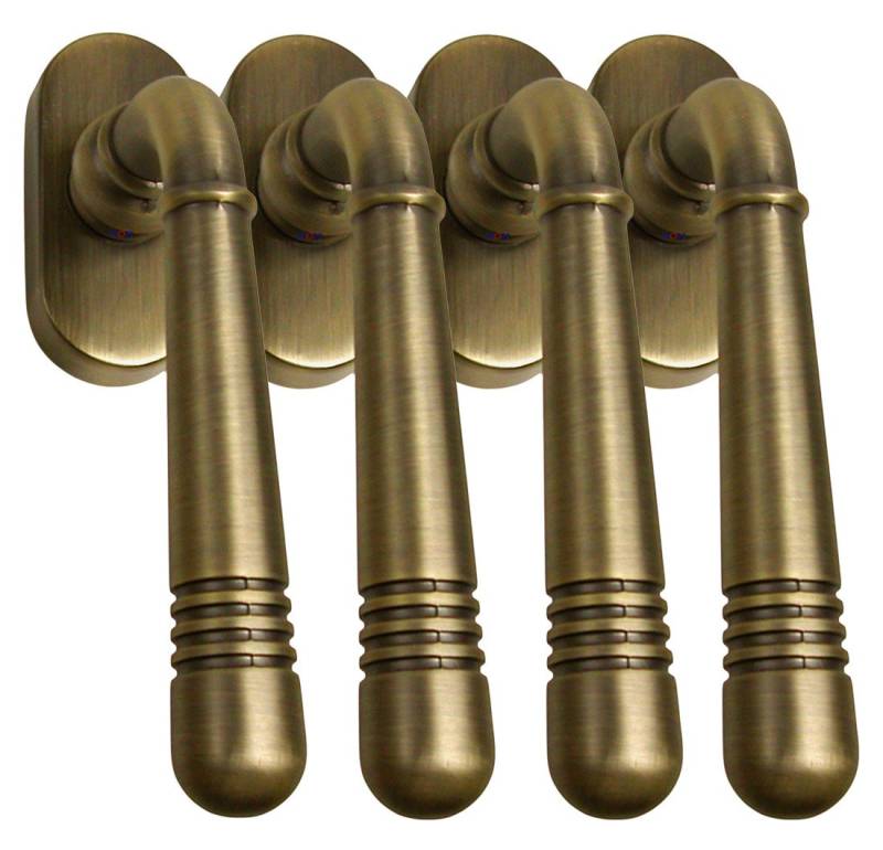 Fenstergriff Fenstergriff Set 4 x FG Helena 1684 Messing brüniert Fensterbeschlag, 4 x FG Helena Brüniert, L: 12.4 cm, 45 Grad Rasterung von OTTO