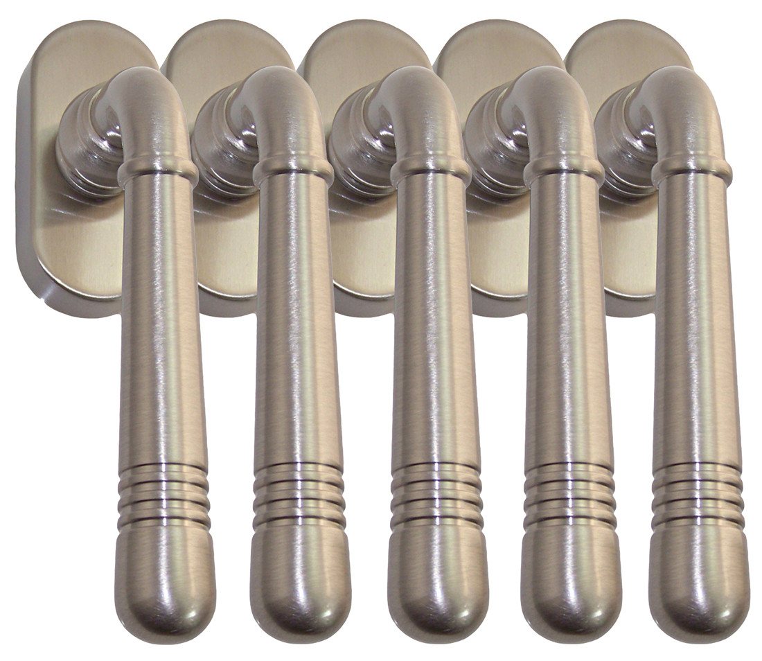Fenstergriff Fenstergriff Set 5 x FG Helena 1672 Nickelmatt Fensterbeschlag, 5 x FG Helena 1672 Nickelmatt, L: 12.4 cm, 45 Grad Rasterung Fenstergriff Fenstergriff Set 5 x FG Helena 1672 Nickelmatt Fensterbeschlag, 5 x FG Helena 1672 Nickelmatt, L: 12.4 cm, 45 Grad Rasterung von OTTO