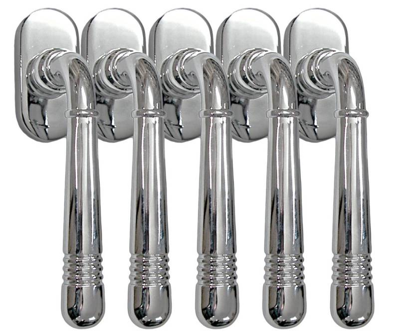 Fenstergriff Fenstergriff Set 5 x FG Helena 1673 Chrom Rasterolive Fensterbeschlag, 5 x FG Helena 1673 Chrom, L: 12.4 cm, 45 Grad Rasterung von OTTO