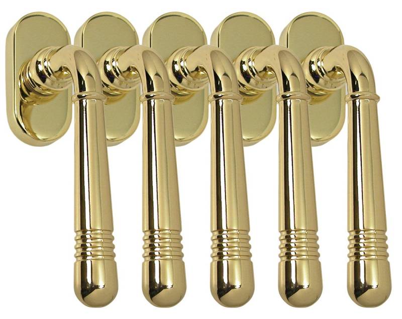 Fenstergriff Fenstergriff Set 5 x FG Helena 1674 Messing poliert Fensterbeschlag, 5 x FG Messing poliert, L: 12.4 cm, 45 Grad Rasterung von OTTO