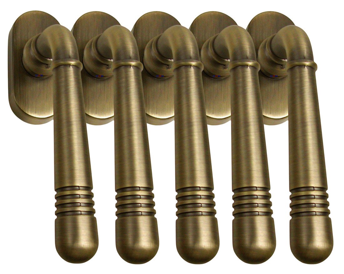 Fenstergriff Fenstergriff Set 5 x FG Helena 1684 Messing brüniert Fensterbeschlag, Rechts wie Links verwendbar, L: 12.4 cm, 45 Grad Rasterung Fenstergriff Fenstergriff Set 5 x FG Helena 1684 Messing brüniert Fensterbeschlag, Rechts wie Links verwendbar, L: 12.4 cm, 45 Grad Rasterung von OTTO